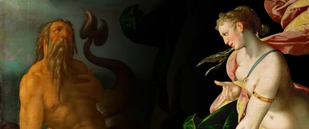 Edited painting of Scylla and Glaucus. Originally created by Bartholomäus Spranger